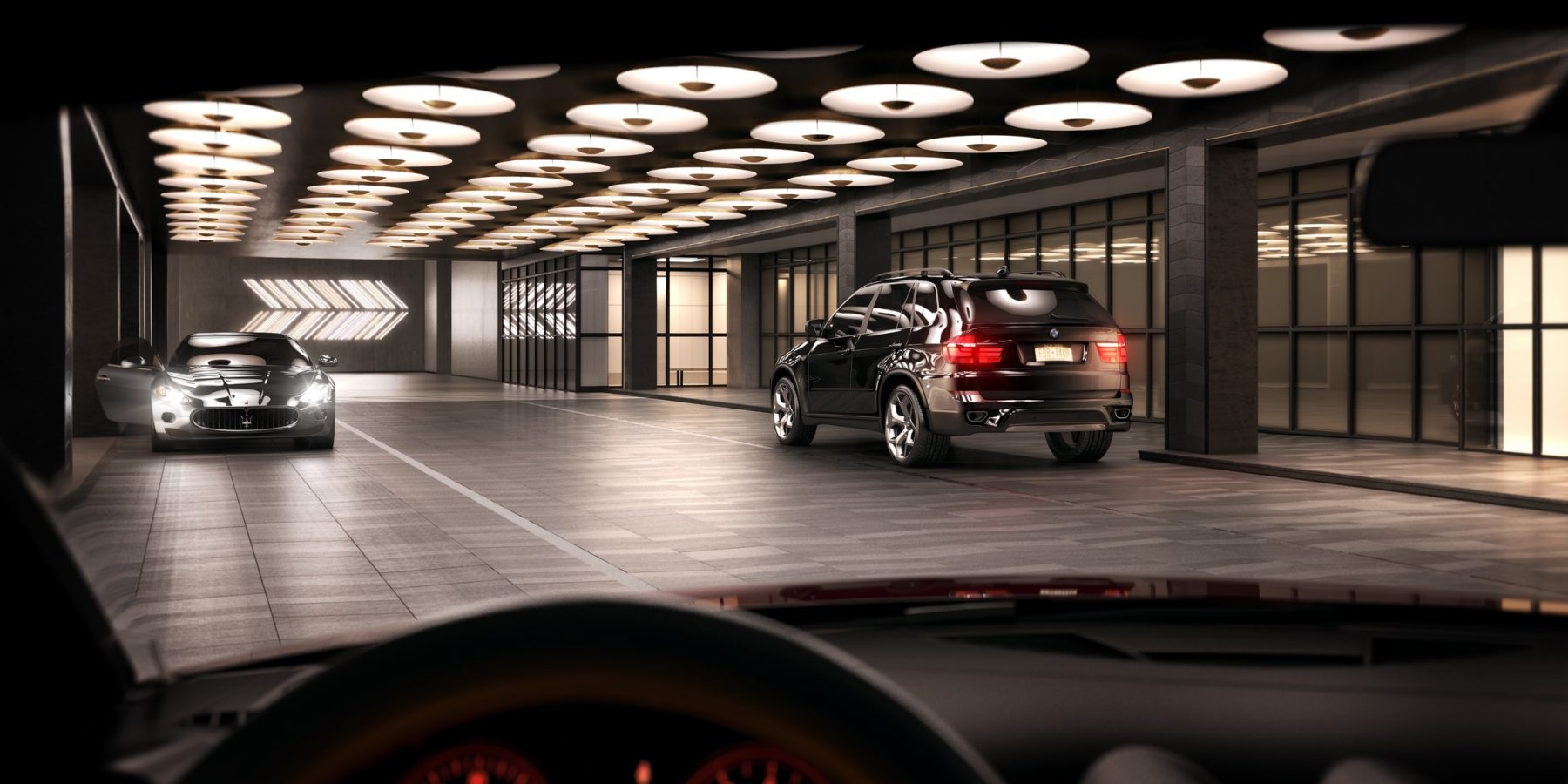 On-site garage with valet service at The Copper apartments in Murray Hill, providing residents convenient and secure parking.
