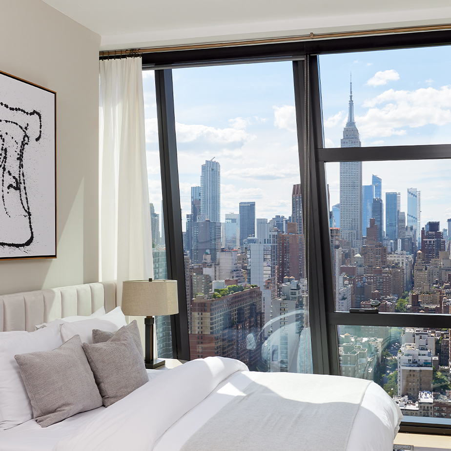 Gorgeous Manhattan views right outside your floor-to-ceiling windows at The Copper apartments in Murray Hill.