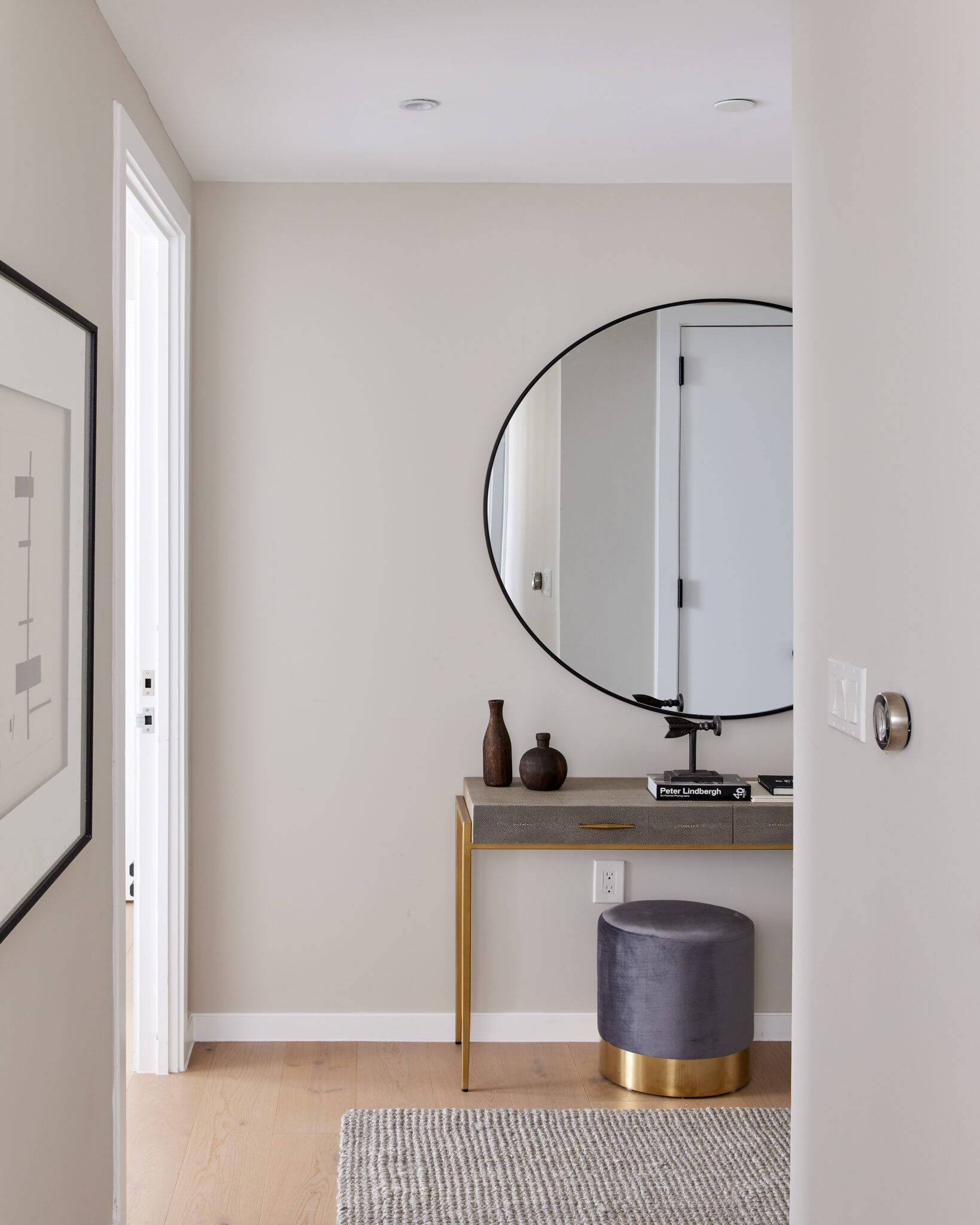 Modern interior with hardwood floors in a luxury rental at The Copper apartments in Murray Hill.